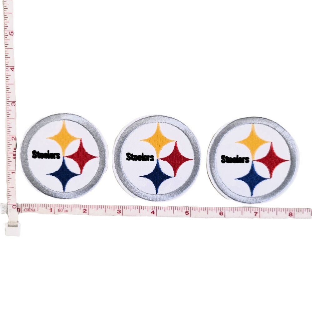 3 Pittsburgh Steelers Patches Iron On/Sew On 3" Patch Embroidered Football NEW